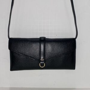 Ecco Isan Black Leather Wallet Clutch Crossbody Belt Bag
